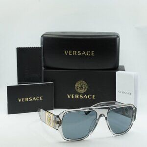 Versace VE4436U 530580 Aviator Sunglasses - Transparent Grey/Blue